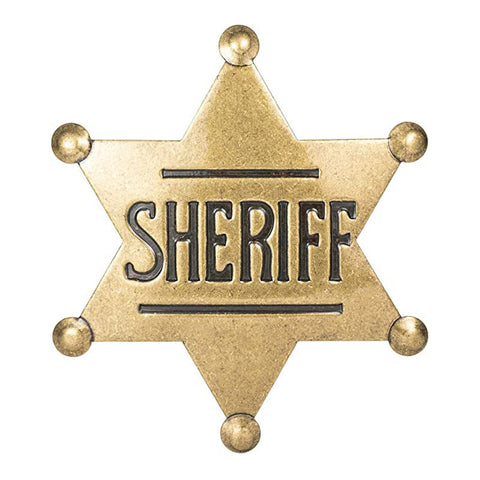 Premium Metal Sheriff Badge – Ancient Bronze Western Costume Accessory