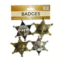 4-Pack Plastic Sheriff Badges - Party Fun Accessory - SuperSaverAU - view 2