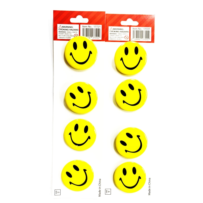 Smiley Face Badges - Large 5.5cm - 6 Pack