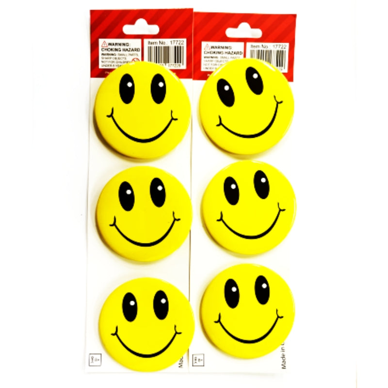 Smiley Face Badges - Medium 3.9cm - 8 Pack