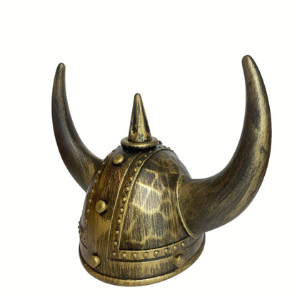 Viking Helmet Medieval Viking Horned Hat Warrior Costume Hat Cosplay-Golden Black