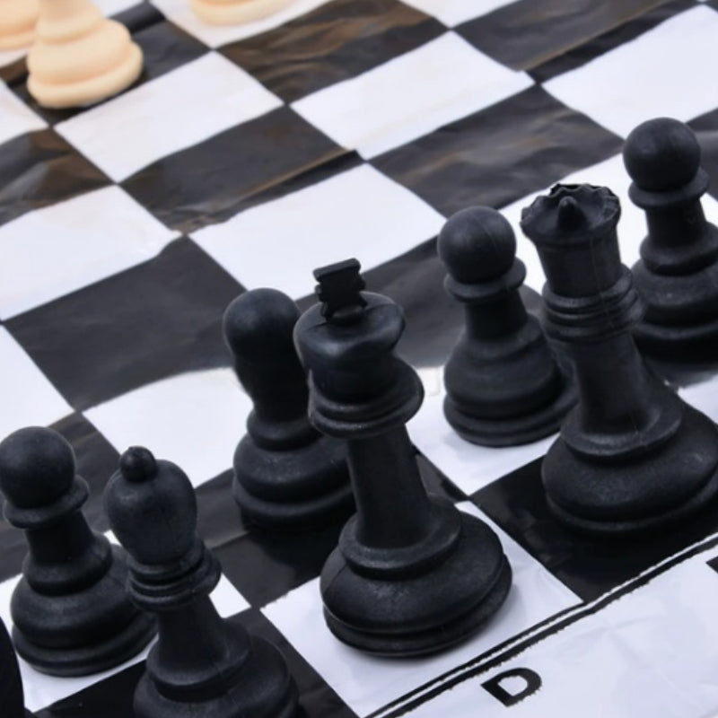 Large PVC Chess Set - Durable, Lightweight, Oversized Pieces for Indoor/Outdoor Play - SuperSaverAU - view 1