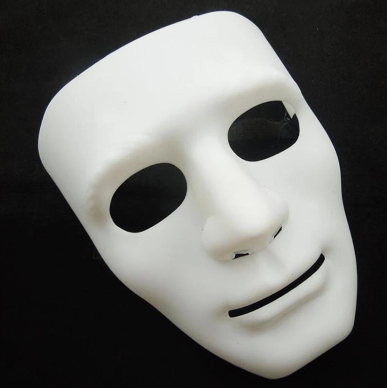 Premium 2x Robot Plain Purge Style Halloween Masks - Blue & White