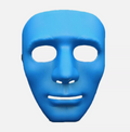 Premium 2x Robot Plain Purge Style Halloween Masks - Blue & White