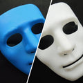 Premium 2x Robot Plain Purge Style Halloween Masks - Blue & White
