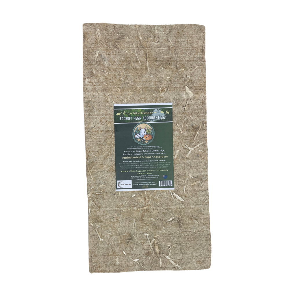 Vital Habitat Ecosoft Natural Hemp Super Absorbent Nest Mat | Small (20x40cm) | 2 Pack