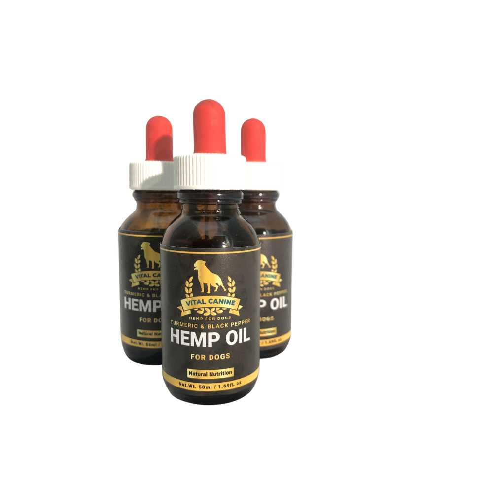 Vital Canine™ Hemp Oil with Turmeric & Black Pepper 125ml - Omega 3, 6, 9