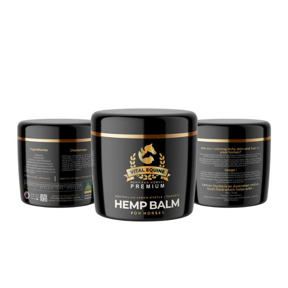 Vital Equine Hemp Balm with Lemon Myrtle & Turmeric 120g for Skin Comfort