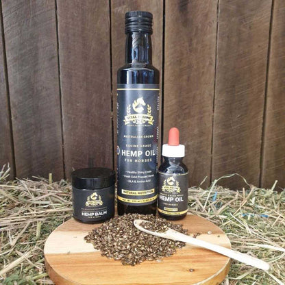 Vital Equine™ Hemp Starter Pack - 500ml Hemp Seed Oil, Turmeric + Hemp Oil, 120ml Balm