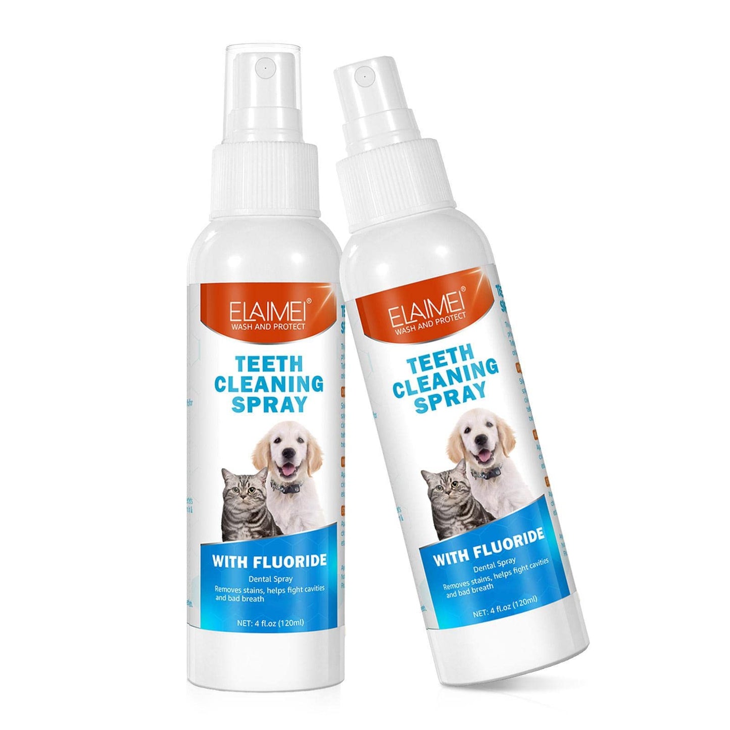 2 Pcs Pet Oral Breath Freshener Spray 120ML - Freshens Breath & Promotes Dental Health