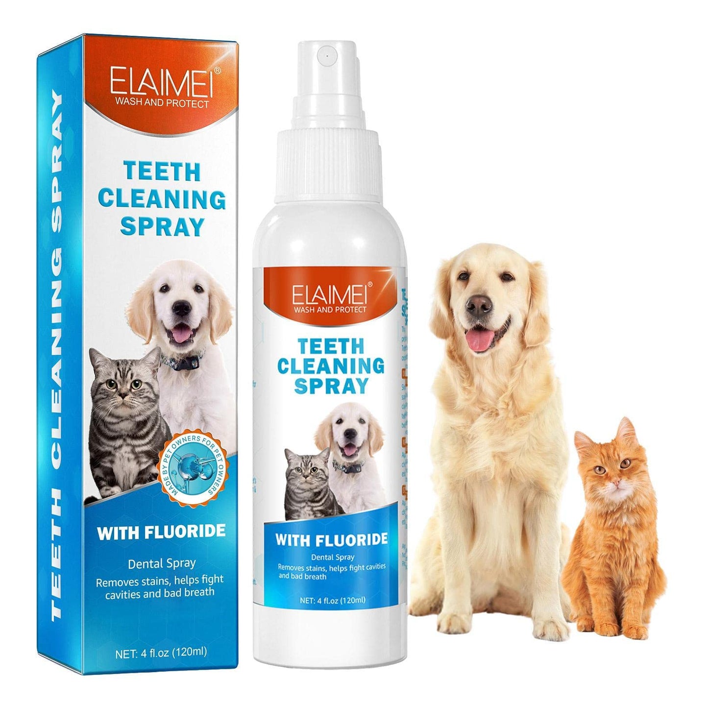 2 Pcs Pet Oral Breath Freshener Spray 120ML - Freshens Breath & Promotes Dental Health
