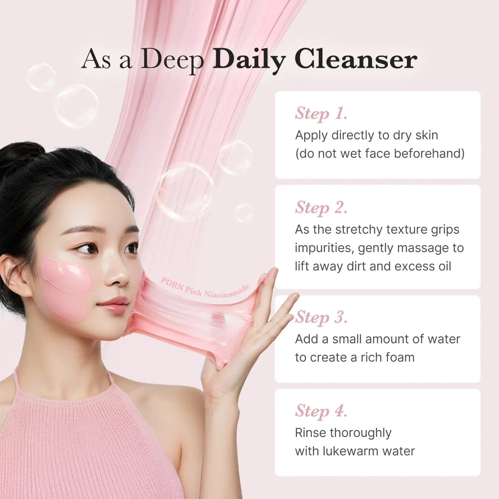 MEDICUBE PDRN Pink Niacinamide Whip Cleanser 120ml Korean Glass Skin Face Wash