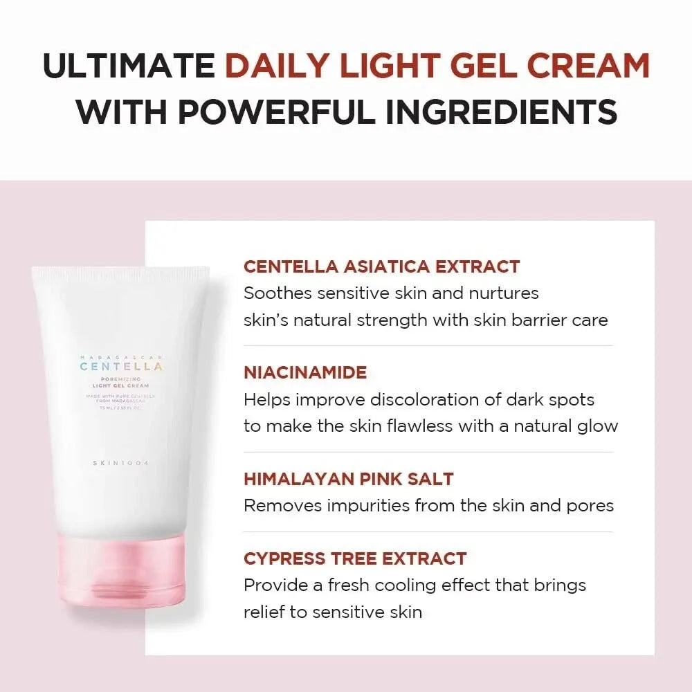 SKIN1004 Madagascar Centella Poremizing Light Gel Cream 75ml Pore Care Moisturiser