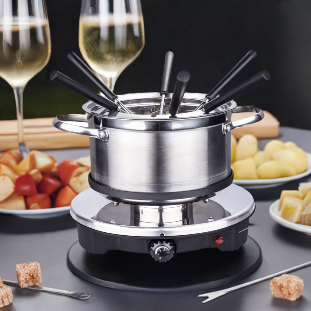 BOS & SARINO Fondue & Hot Pot with 2L Stainless Steel Pot