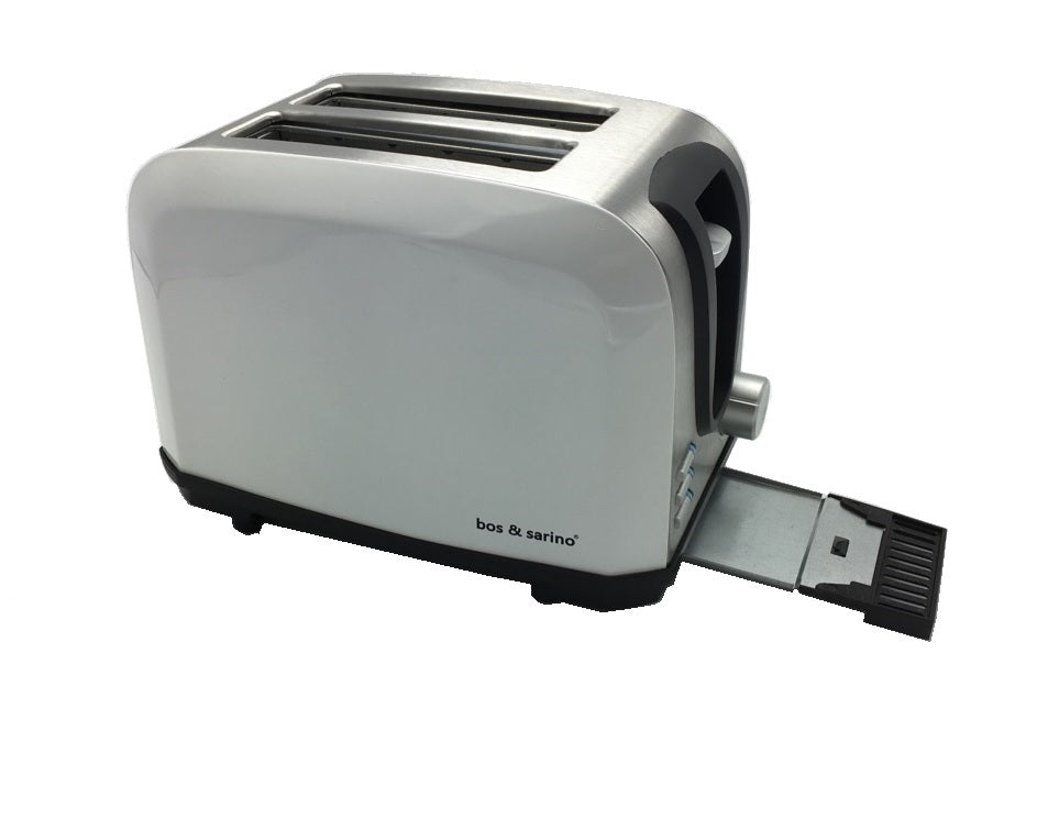 BOS & SARINO 2 Slice White Toaster with Browning Control