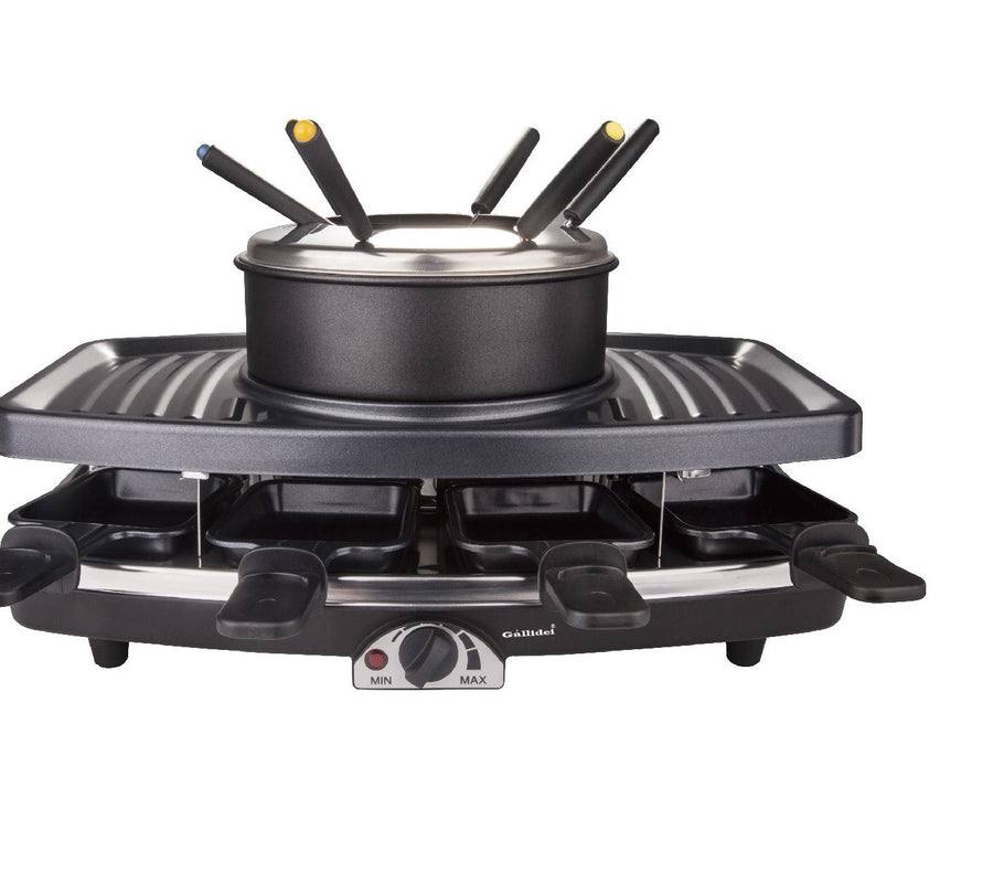 GALLIDEI Fondue & Raclette Grill with 1.6L Pot