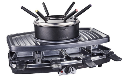 GALLIDEI Fondue & Raclette Grill with 1.6L Pot