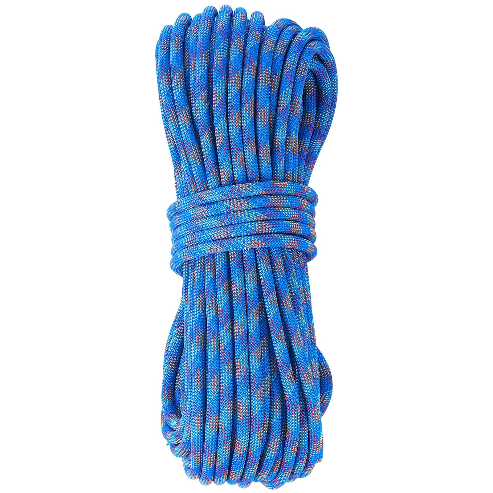 Premium Blue 10.2mm Dynamic Climbing Rope 40m with Steel Snap Hooks