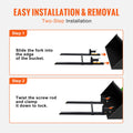 Premium 907kg Clamp On Pallet Forks with Stabilizer Bar 1490mm