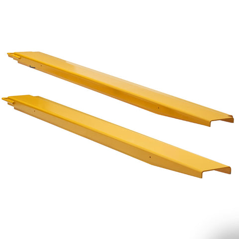 Premium Yellow Heavy Duty Forklift Fork Extensions 2130x140mm Pair