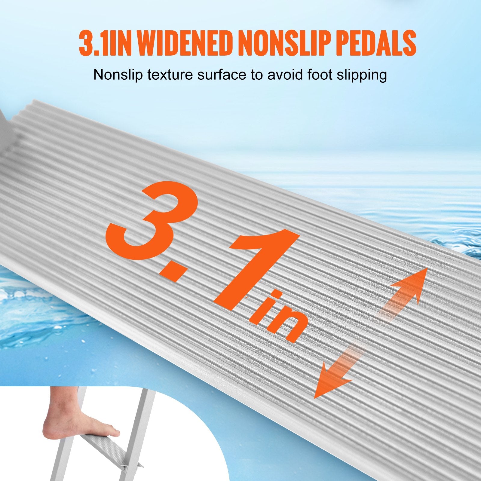 Premium 4 Step Removable Aluminium Dock Ladder 500lbs Capacity