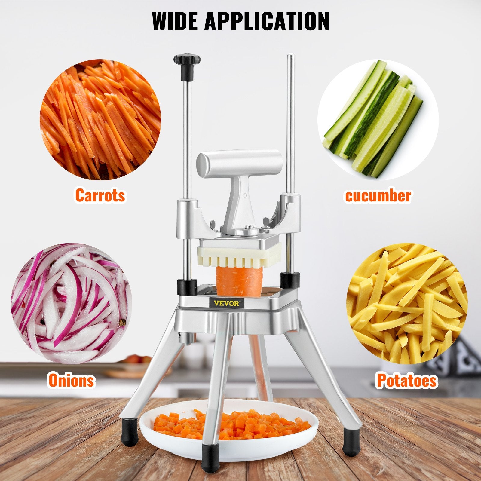 Kattex Commercial Vegetable Fruit Chopper 1/4 Inch Stainless Steel Dicer