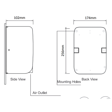 Dolphy White Compact ABS Hand Dryer 700W 1000W with HEPA Filter
