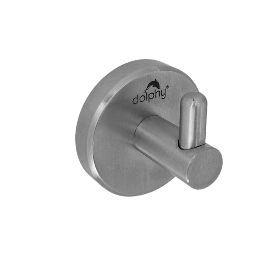 Premium Single Robe Hook – Brushed Silver 50 x 50mm