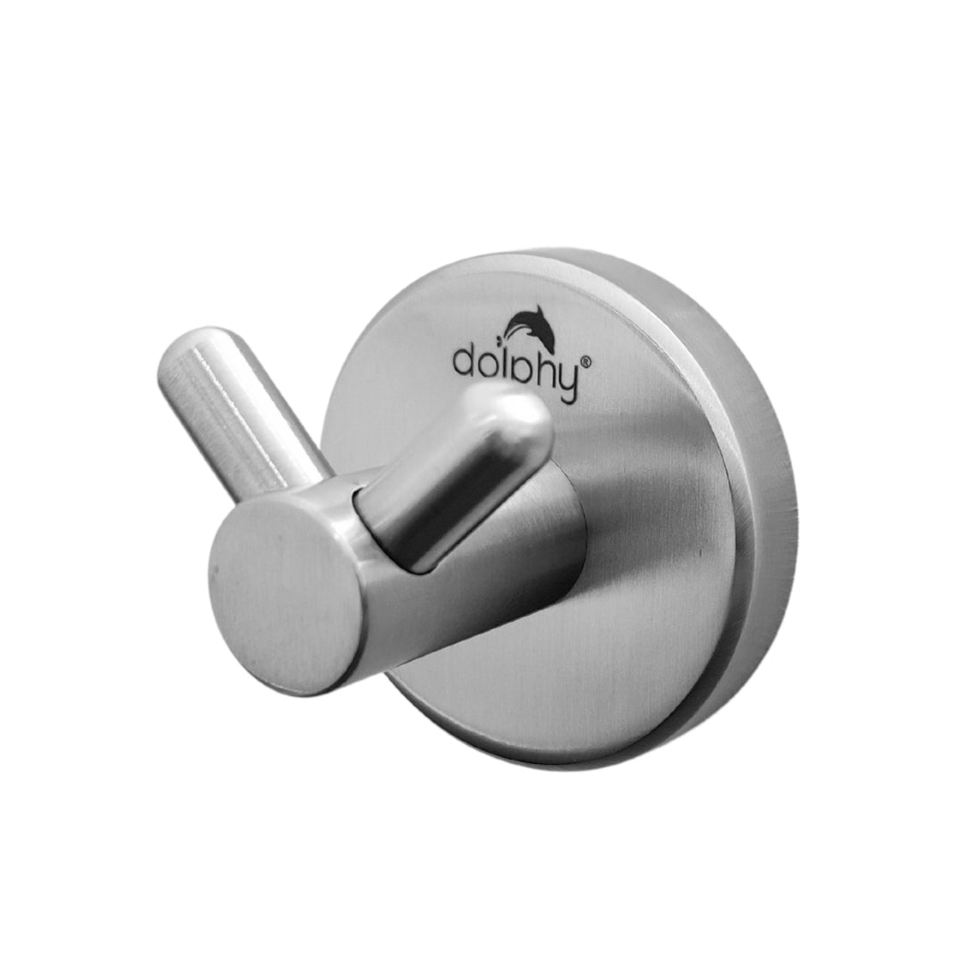 Premium Double Robe Hook – Brushed Silver 50 x 50mm