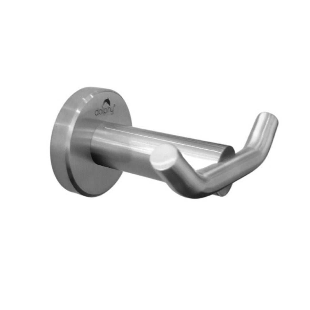 Premium Double Robe Hook – Brushed Silver 50 x 90mm