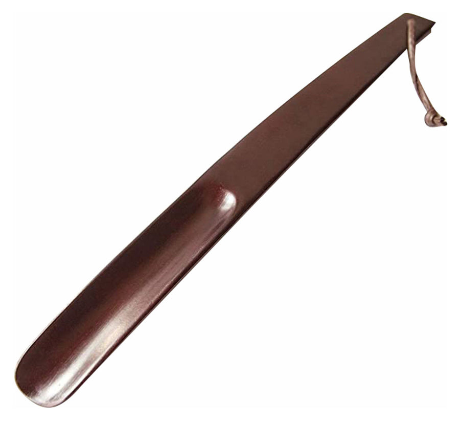 Dolphy 44.5cm Brown Natural Wood Shoe Horn with Leather Thong