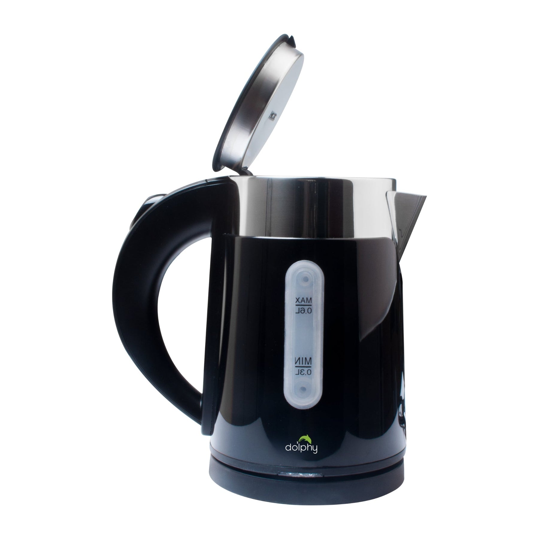 0.6L Stainless Steel Electric Kettle Black - SuperSaverAU - view 2