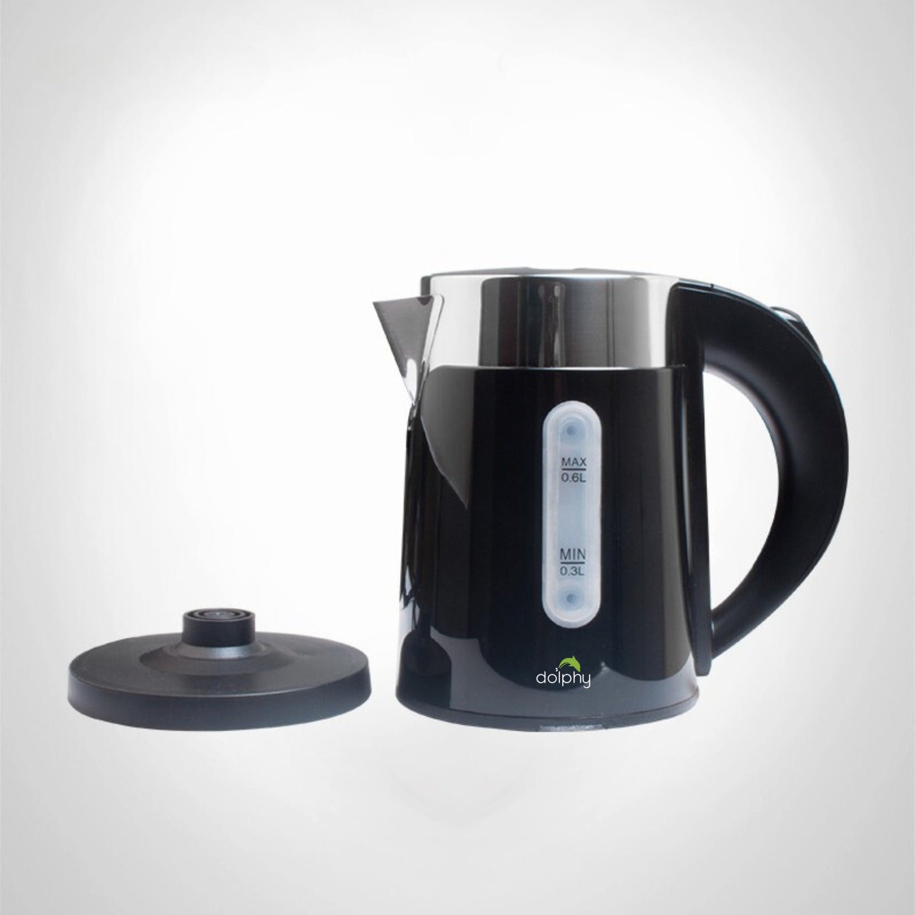 0.6L Stainless Steel Electric Kettle Black - SuperSaverAU - view 3