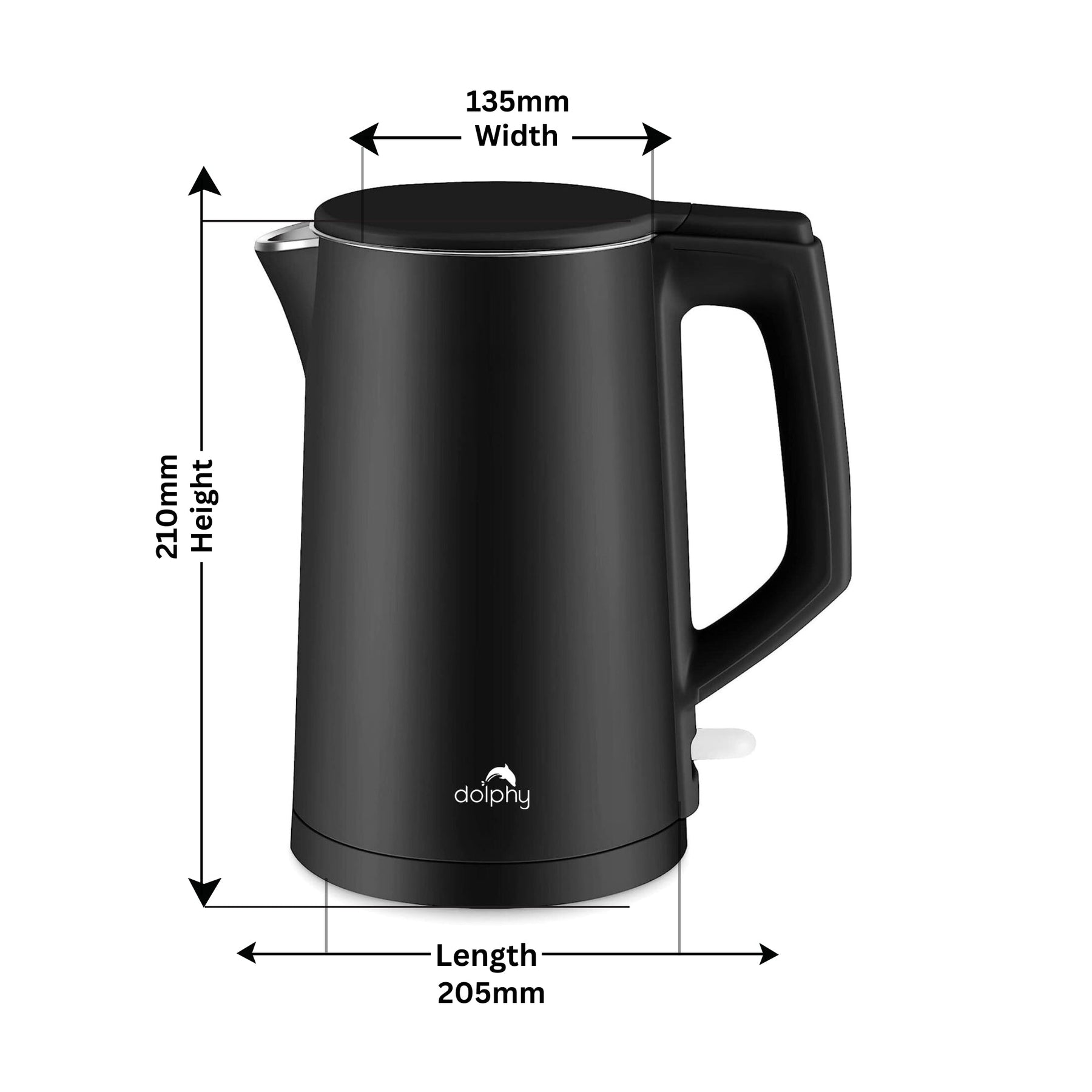1.0L Black Stainless Steel Kettle - SuperSaverAU - view 2