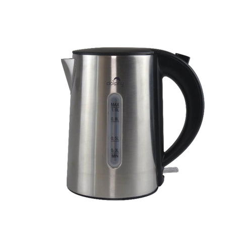 1.0L Brushed Silver Stainless Steel Kettle - SuperSaverAU - view 1