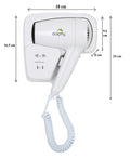 Dolphy White Wall Mounted Hair Dryer 1200W with Shaver Socket