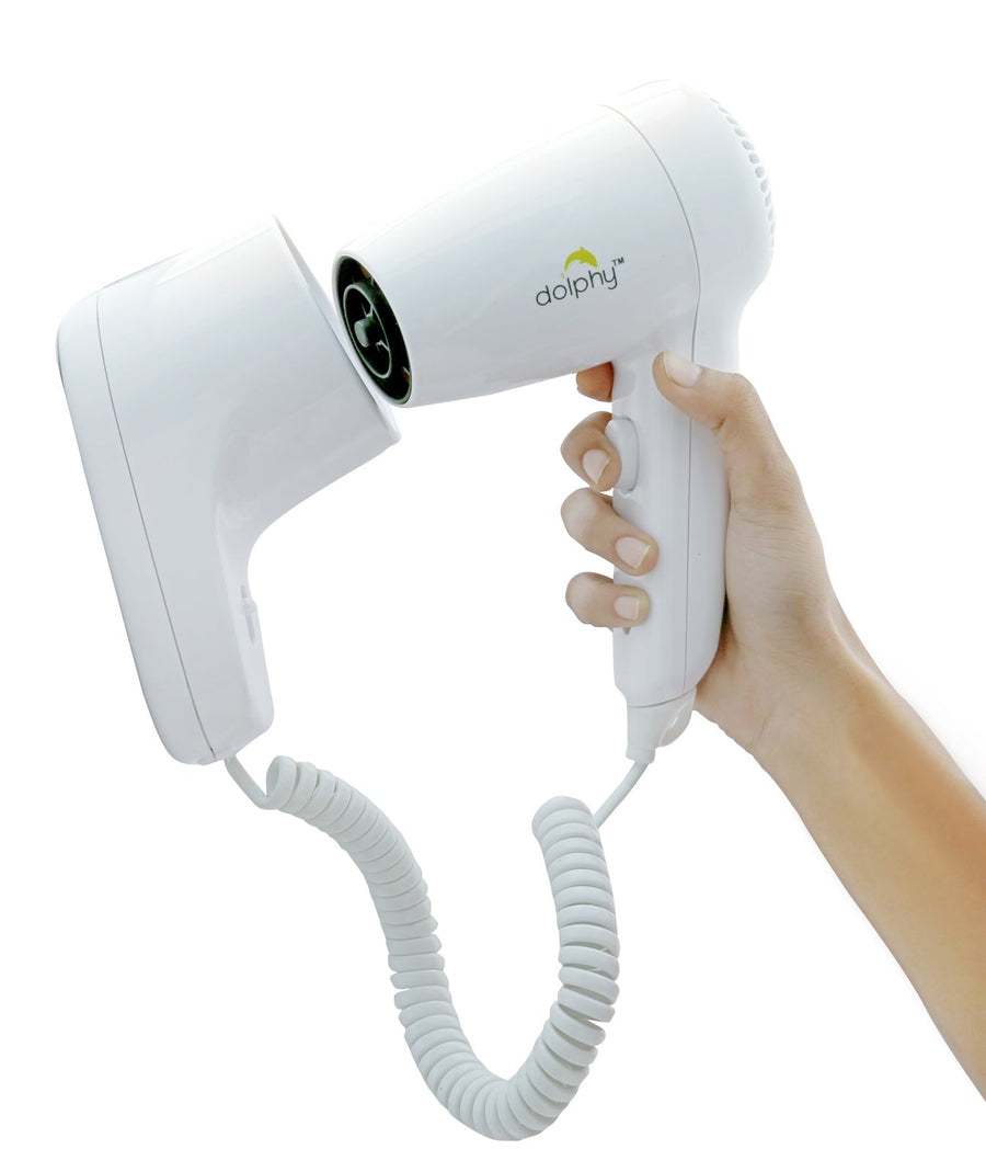 Dolphy Wall-Mount Hair Dryer 1200W - White, Compact Design - SuperSaverAU - view 1