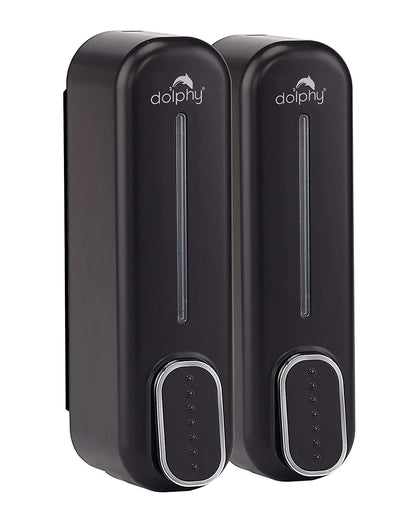 Dolphy Classic Dual Soap Shampoo Dispenser 300ml - Black