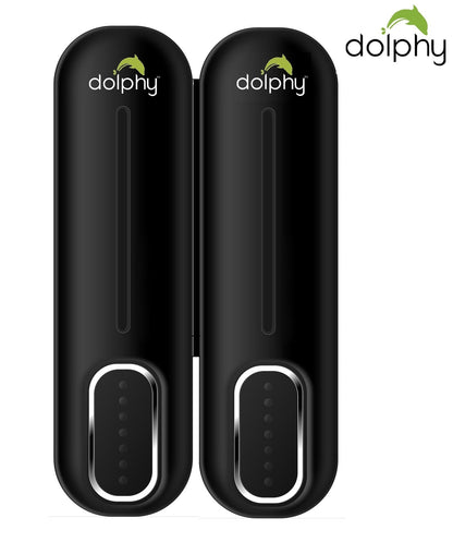 Dolphy Classic Dual Soap Shampoo Dispenser 300ml - Black
