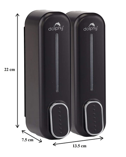 Dolphy Classic Dual Soap Shampoo Dispenser 300ml - Black