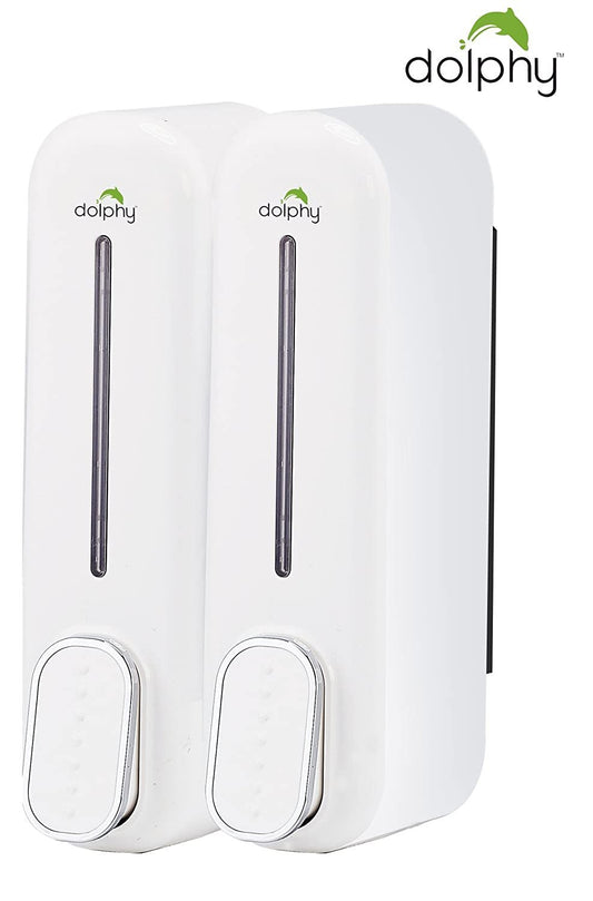 Dolphy Dual Soap/Shampoo Dispenser 300ml - Pack of 2, White