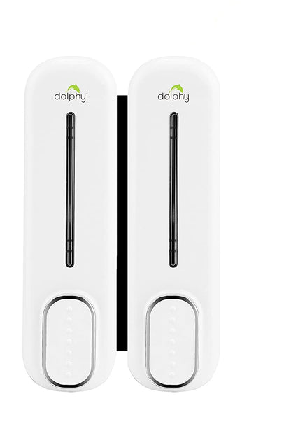 Dolphy Dual Soap/Shampoo Dispenser 300ml - Pack of 2, White