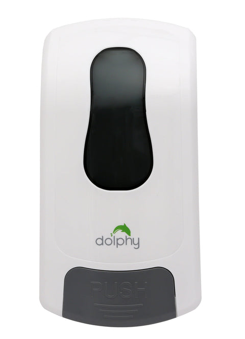 Dolphy White Manual Foam Dispenser 1000ml Refillable Wall Mounted