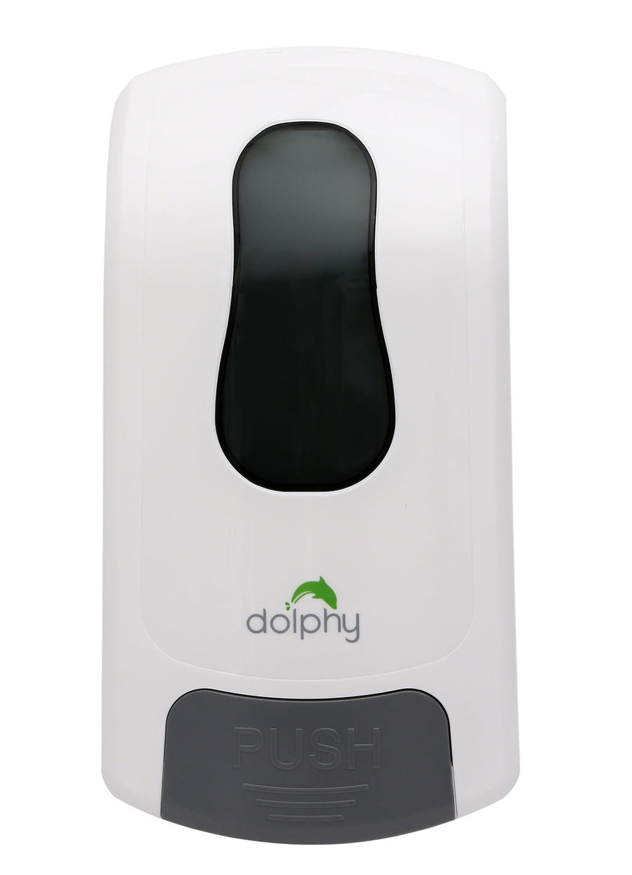 Dolphy White Manual Foam Dispenser 1000ml Refillable Wall Mounted