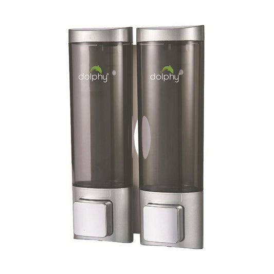 Dolphy 200ml Manual Liquid Soap Dispenser (Pack of 2) - Transparent
