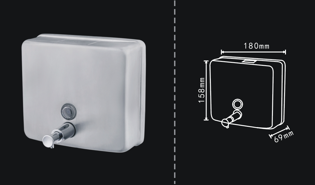Dolphy Silver Stainless Steel Manual Soap Dispenser 1200ml Wall Mounted