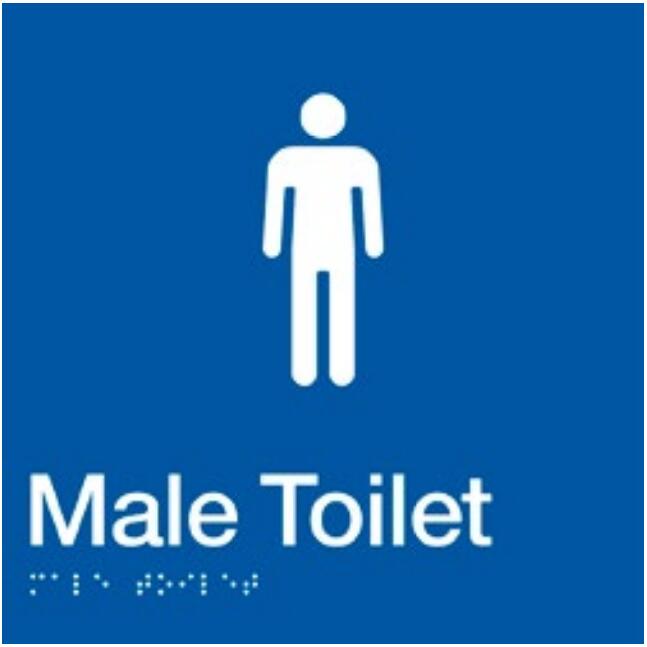 Dolphy Male Toilet Braille Sign - Blue/White - SuperSaverAU - view 1