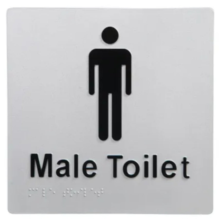 Dolphy Male Toilet Braille Sign - Silver/Black - SuperSaverAU - view 1