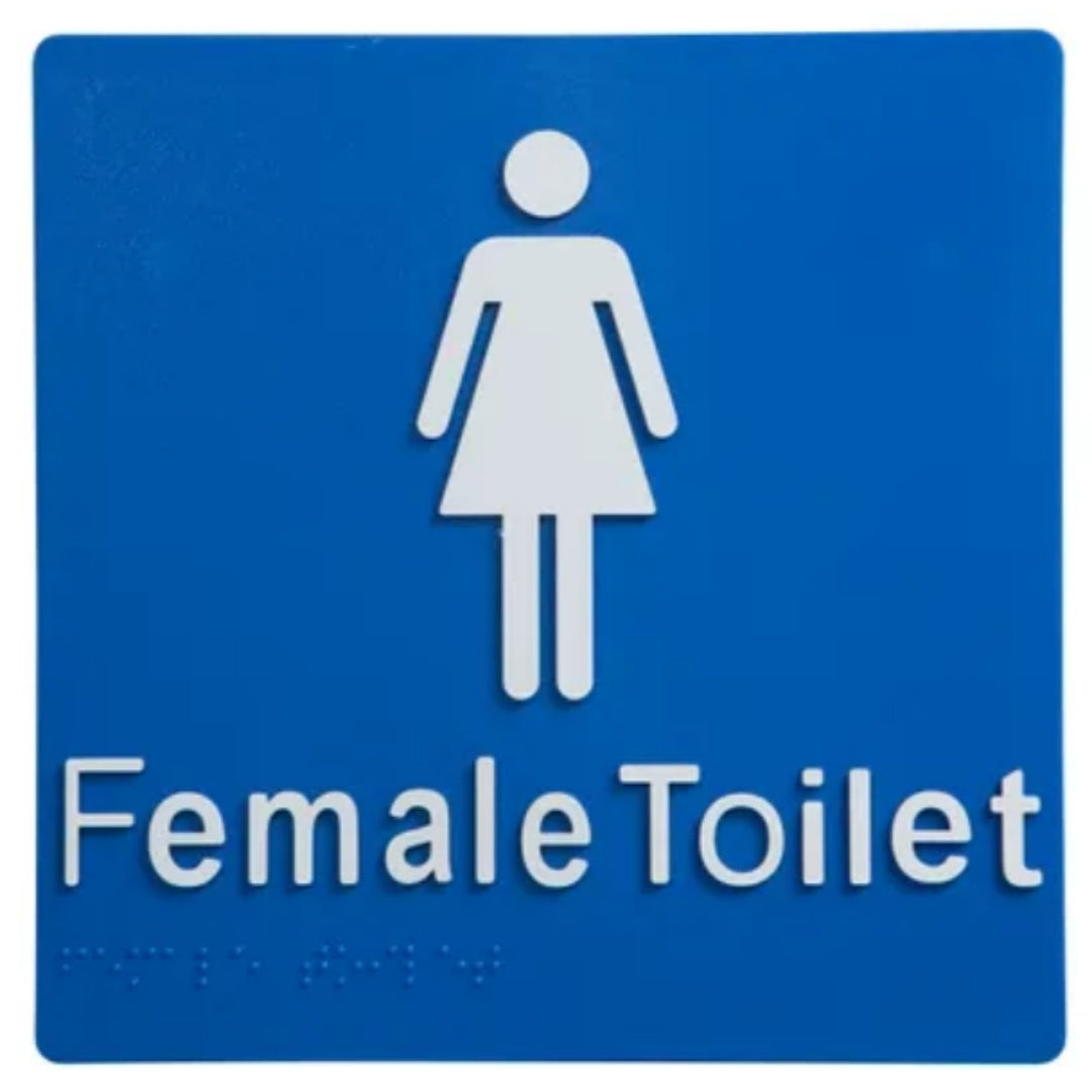 Dolphy Female Toilet Braille Sign - Blue/White - SuperSaverAU - view 1