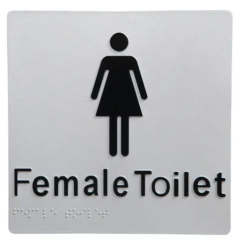 Dolphy Female Toilet Braille Sign - Silver/Black - SuperSaverAU - view 1